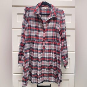 Plaid Button-Up Dress
